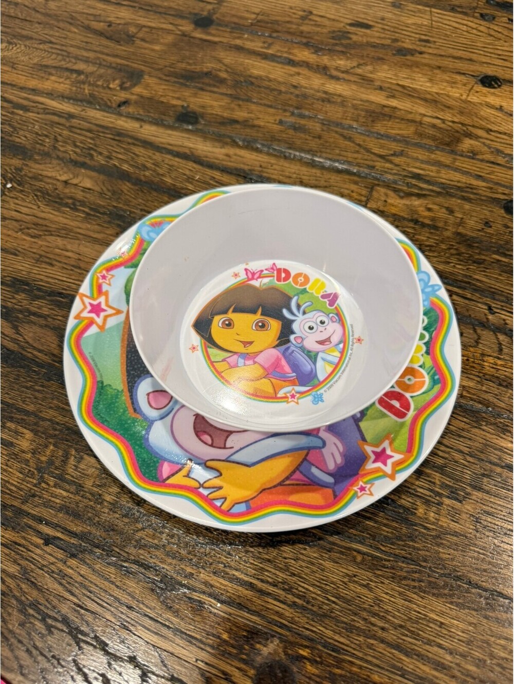 Dora the Explorer Melamine Dinnerware Set - Plate and Bowl